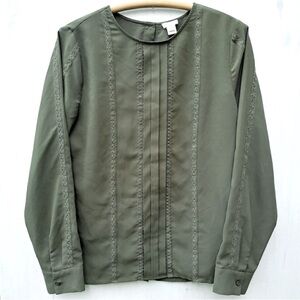 💚 J. Crew Olive Green Long Sleeve Blouse 💚